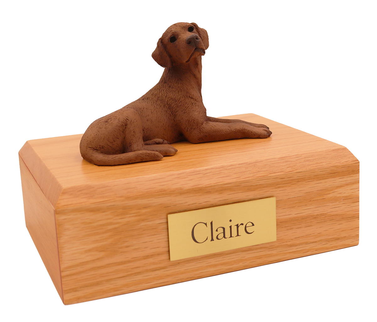 Dog, Labrador, Chocolate Laying - Figurine Urn